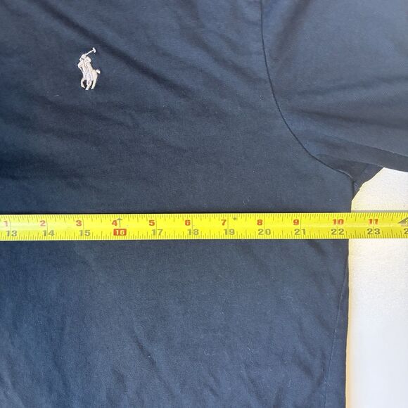 Polo Ralph Lauren Long Sleeve Crew Neck Men Large Black Shirt Minimalist Classic - Picture 8 of 10